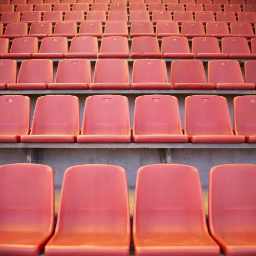 front-view-red-grandstands-rows
